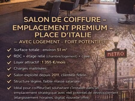 vente boutique/local commercial 51 m²