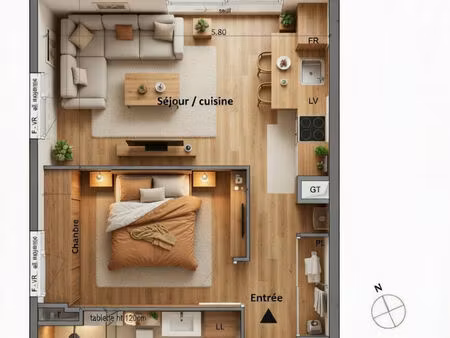 bel appartement t2 avec terrasse  idéal 1ere acquisition