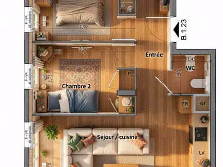 superbe appartement t3 avec grande terrasse de 14m² plein sud  idéal 1ere acquisition