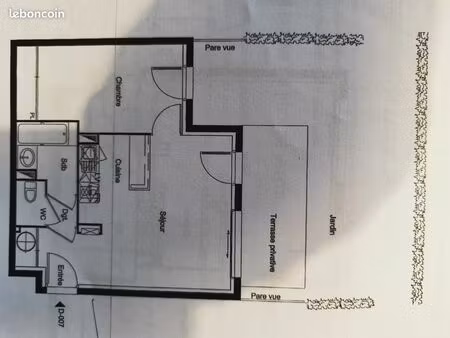 appartement 2 pièces 39.50m2 avec terrasse et jardin privatif de 40 m2 avec terrasse couve