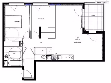 appartement 3 pièces 66 m²