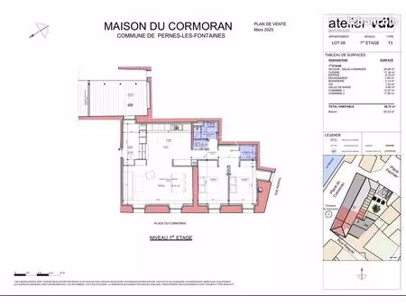 appartement 3 pièces 93 m²