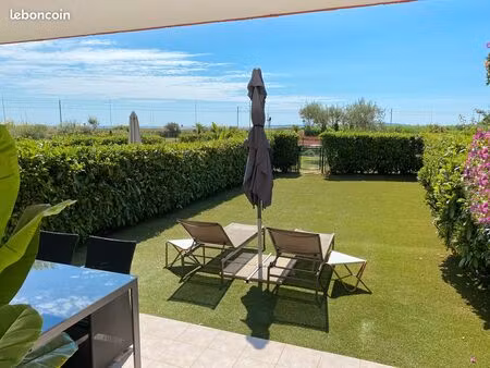 appartement t2 jardin box juan flore face mer