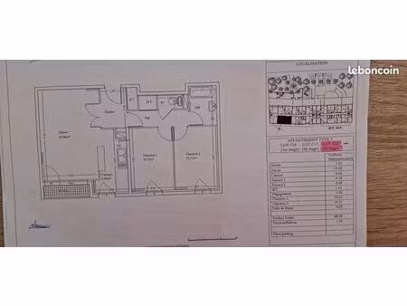 location f3 avec balcon
