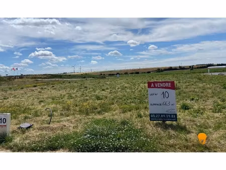 vente terrain 663 m² à cherisy (62128)  67 000 €
