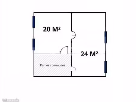 appartement 2 pièces 44 m²