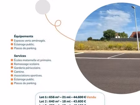 terrains bornés et viabilisés  libre choix du constructeur sur vallan