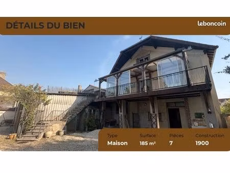 vend maison ancienne 7 pièces 187m² - grand jardin et atelier de 150m²