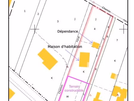 ensemble immobilier 32 ares avec maison 136 m2 + terrain 11 ares constructibles
