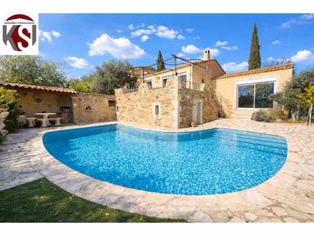 villa t6 avec jardin clos garage atelier terrasse cuisine d'été dalle de sport et piscine