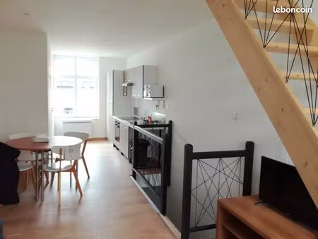 t2 seclin centre en duplex meublé & équipé