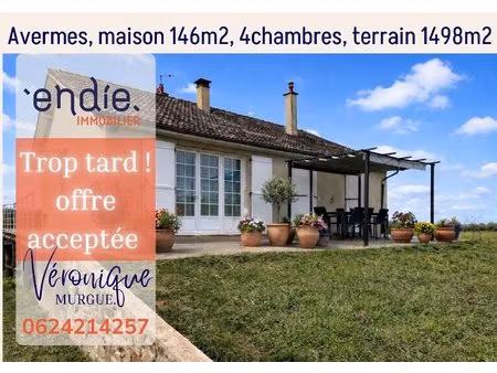 maison rénovée 146 m²  4 ch  terrain 1500 m²  dpe c  avermes  endie immobilier  veronique.