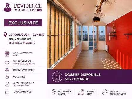 a louer 44m2 au coeur des commerces du pouliguen