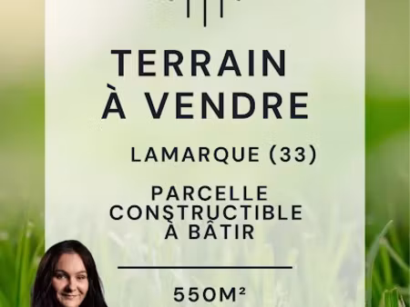 vente terrain 550 m² à lamarque (33460)  72 080 €
