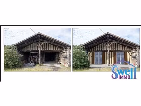 sur 617m2 de terrain face à la nature  grange à rénover trans