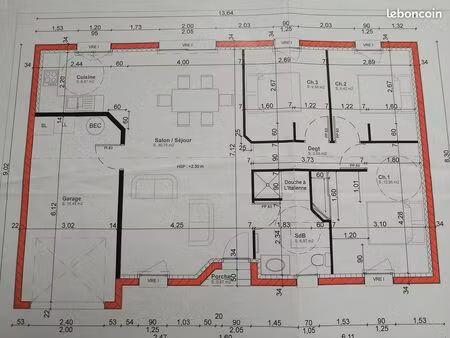 maison 80m² sur terrain de 400