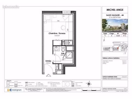 studio 1 pièce 18 m²