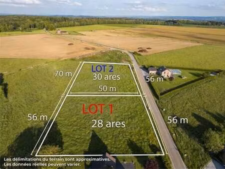 direct propriétaire – 2 terrains à bâtir 28 et 31 ares