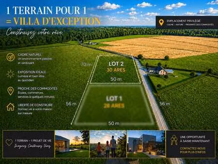 magnifique terrain à bâtir 30 ares