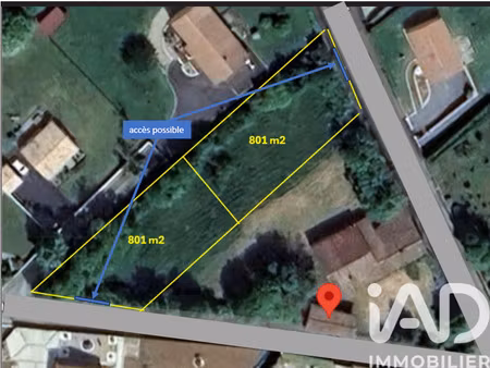 vente terrain à bâtir 801 m²