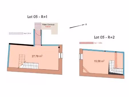 saint-priest / manissieux - t2 duplex en plateaux