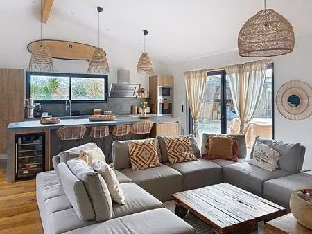 cazaux – maison contemporaine 3 chambres avec piscine à deux pas du lac