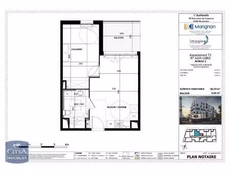 location appartement 2 pièces 38m² montpellier 34000