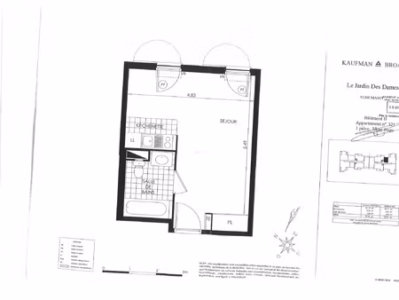 location appartement 1 pièce 27m² massy 91300