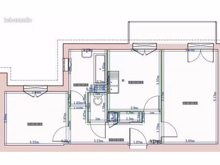 appartement 2 pièces 50 m²
