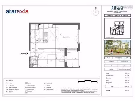 appartement 2 pièces 40 m²