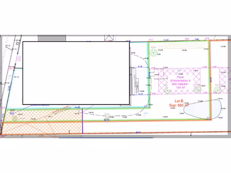 a vendre terrain constructible 650 m2 pour maison jusqu'à 2