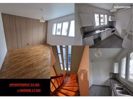 tours location appartement t3 de 52 5 m2 avec garage fermé - libre au 1er juin