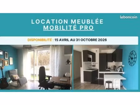meublé 38 m² – balcon & garage – bail mobilité