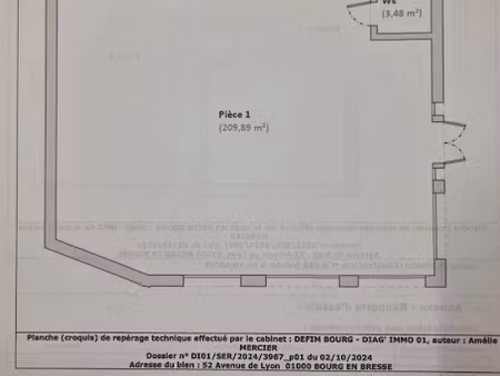 vente locaux professionnels 209 m² à bourg-en-bresse (01000)  315 000 €