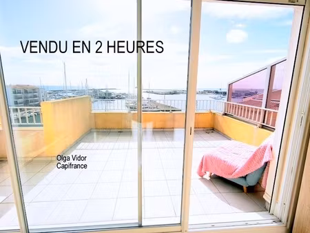appartement à vendre 2 pièces le cap d'agde (34)avec vue mer - 4ème étage avec ascenseur e