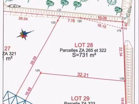 terrain en lotissement borné et viabilisé