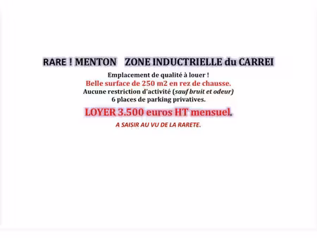 location locaux professionnels 0 pièces 250 m² à menton (06500)  3 500 €