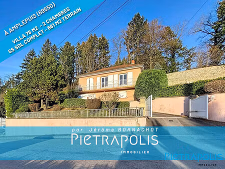 à vendre villa de 78 m2 - 2 ch sur sous sol complet avec garag