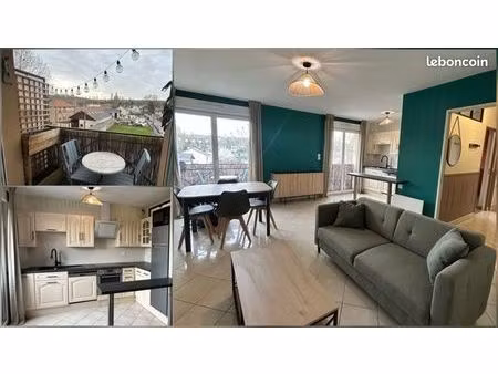 appartement t2 meublé 45 m² avec balcon – internet inclus – vaujours