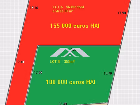 terrain 563 m² tampon