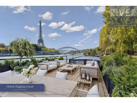 vente péniche 5 pièces 130 m² à paris 16ème (75016)  1 190 000 €