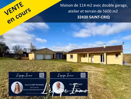 achat maison 4 pièces 114m² st cricq 32430