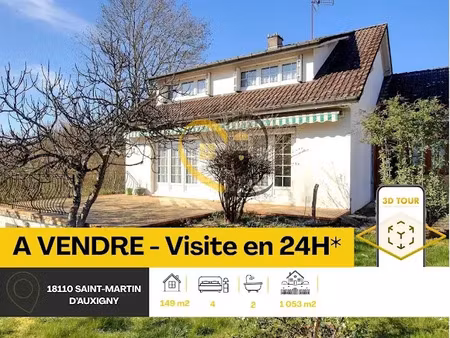 vente maison 7 pièces 146 m² à saint-martin-d'auxigny (18110)  128 000 €