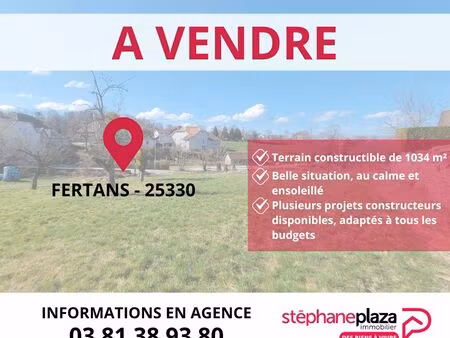 terrain 1034 m² fertans