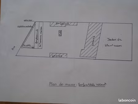 terrain à bâtir clos de 1 660 m² avec dépendances