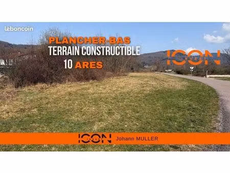 terrain 1000 m² plancher-bas