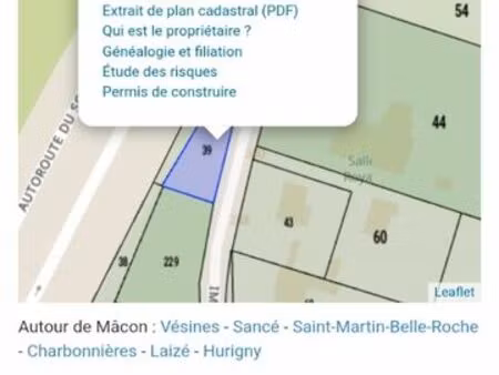 terrain 510m2 sennecé les mâcon
