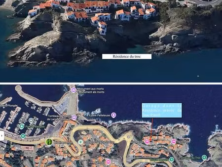 rare garage fermé 15 m² – résidence sécurisée – banyuls