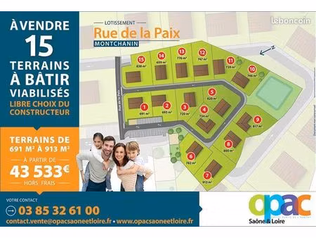 terrain 782 m² montchanin