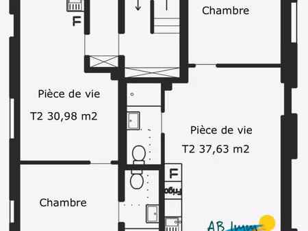 appartement 2 pièces 38 m²